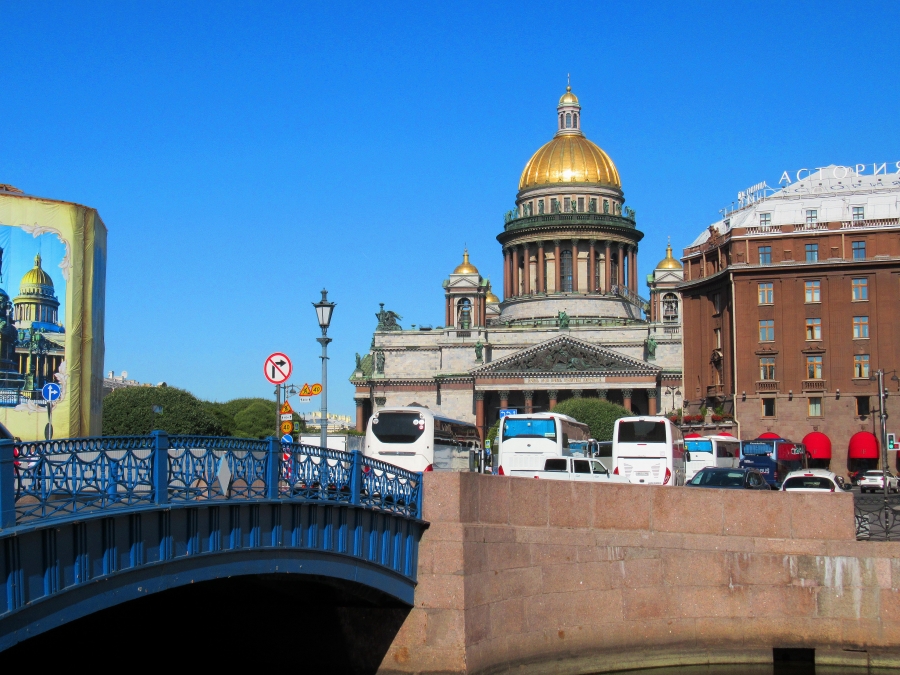 Blue Bridge in Saint Petersburg.